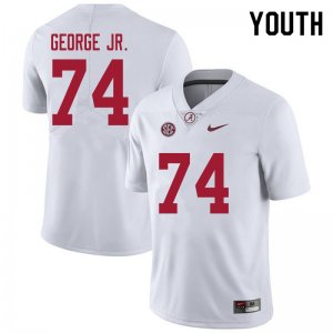 NCAA Youth Alabama Crimson Tide #74 Damieon George Jr. Stitched College 2020 Nike Authentic White Football Jersey UQ17S71KR